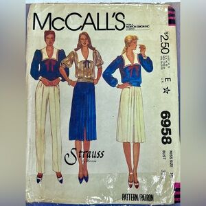 Vintage 1980 McCall's Sewing Pattern 6958